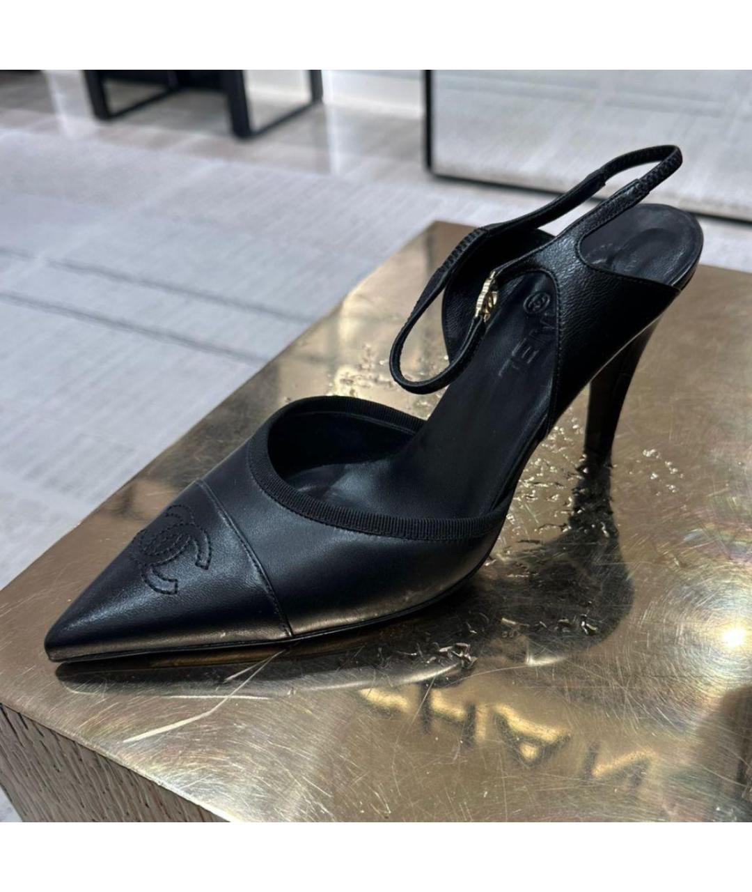 CHANEL Черные кожаные туфли, фото 2