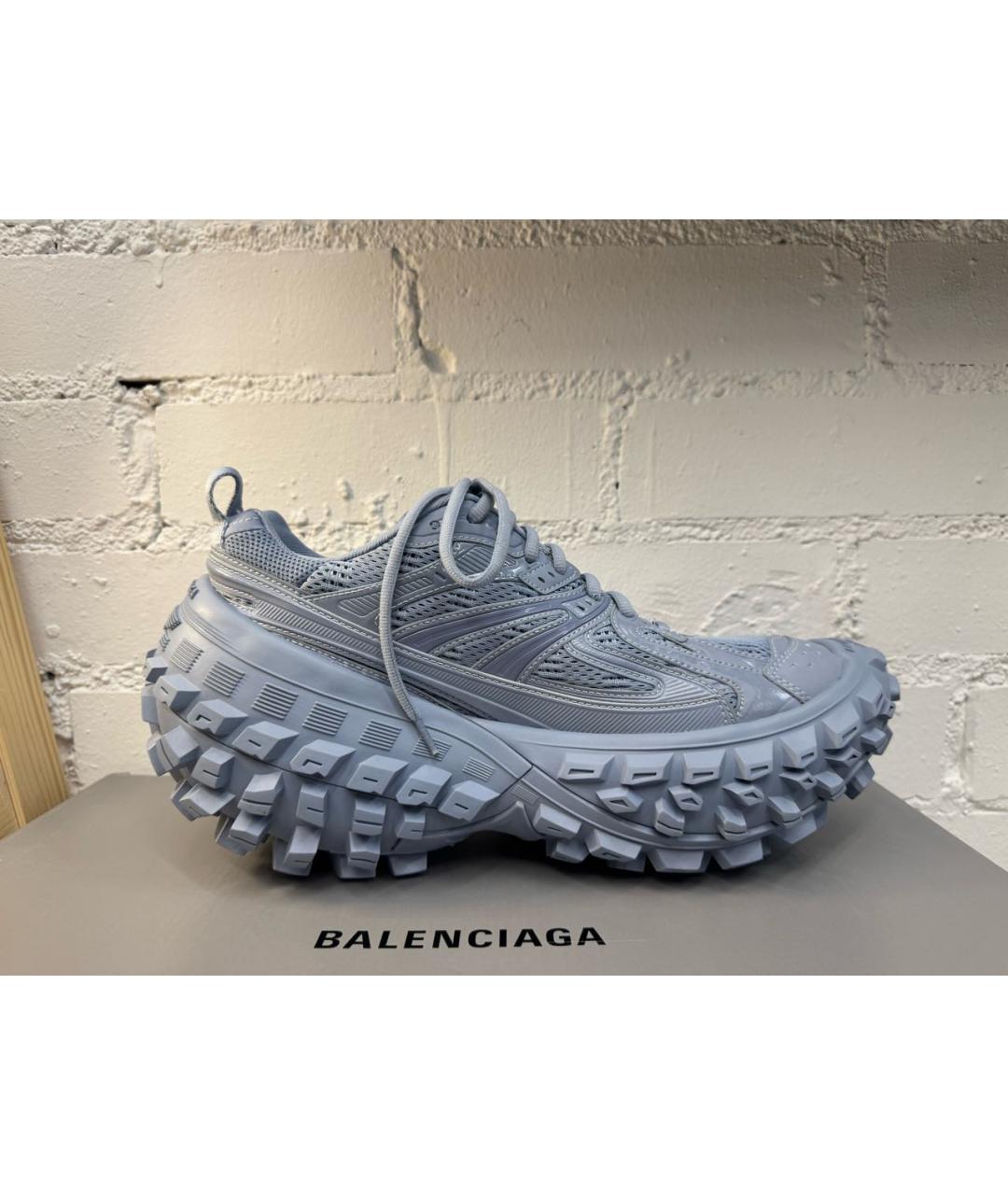 BALENCIAGA Голубые текстильные высокие кроссовки / кеды, фото 6