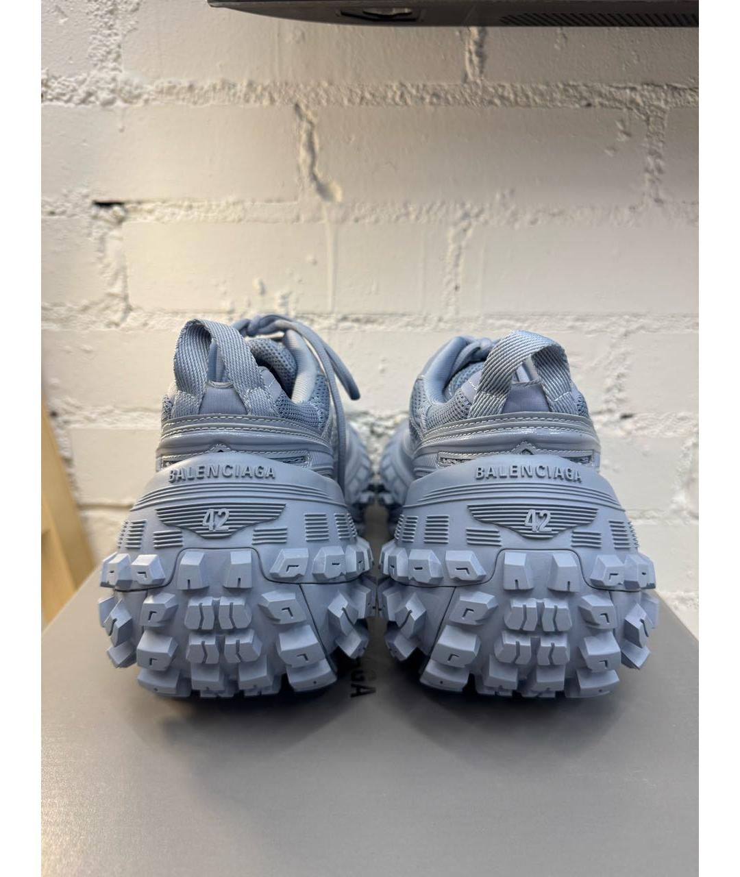 BALENCIAGA Голубые текстильные высокие кроссовки / кеды, фото 4