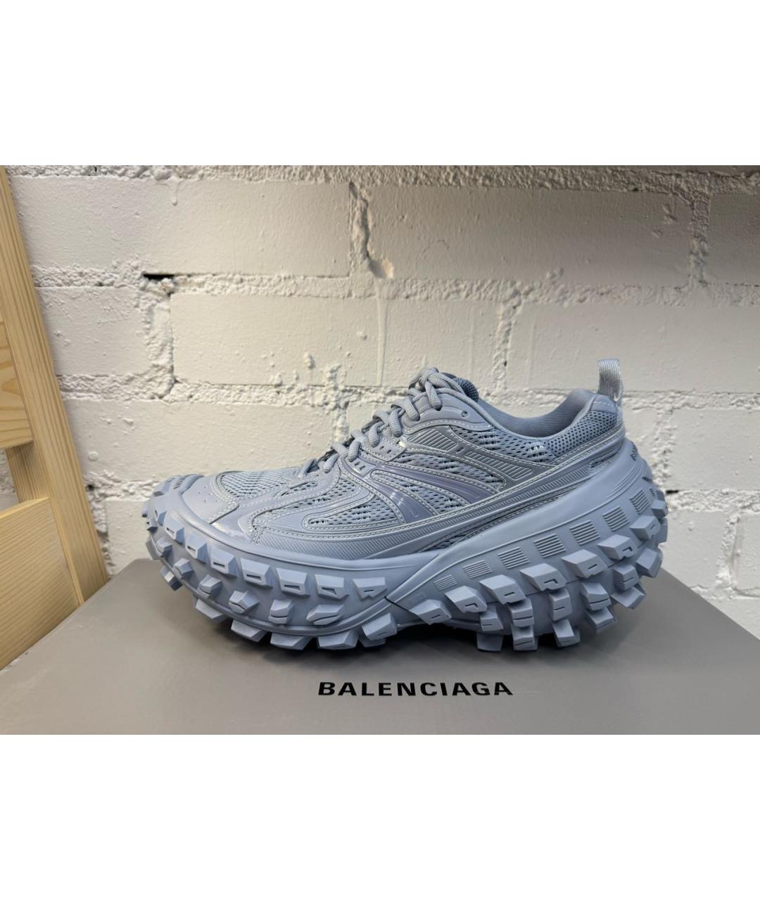 BALENCIAGA Голубые текстильные высокие кроссовки / кеды, фото 5