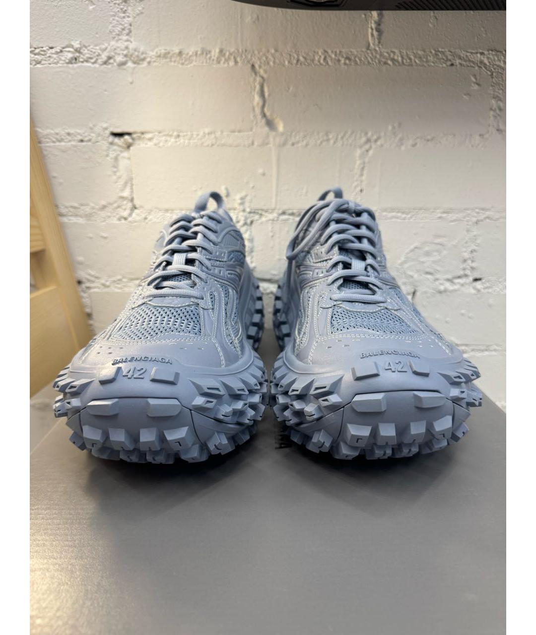 BALENCIAGA Голубые текстильные высокие кроссовки / кеды, фото 2
