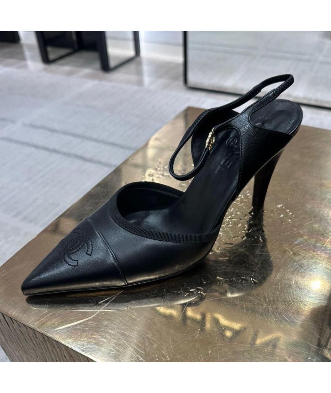 CHANEL Черные кожаные туфли, фото 2
