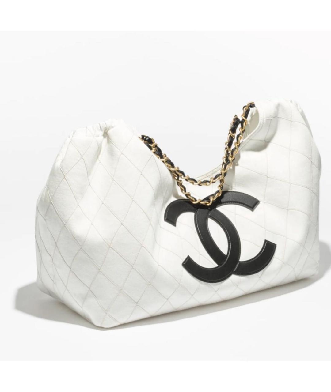 CHANEL Белая кожаная сумка тоут, фото 2