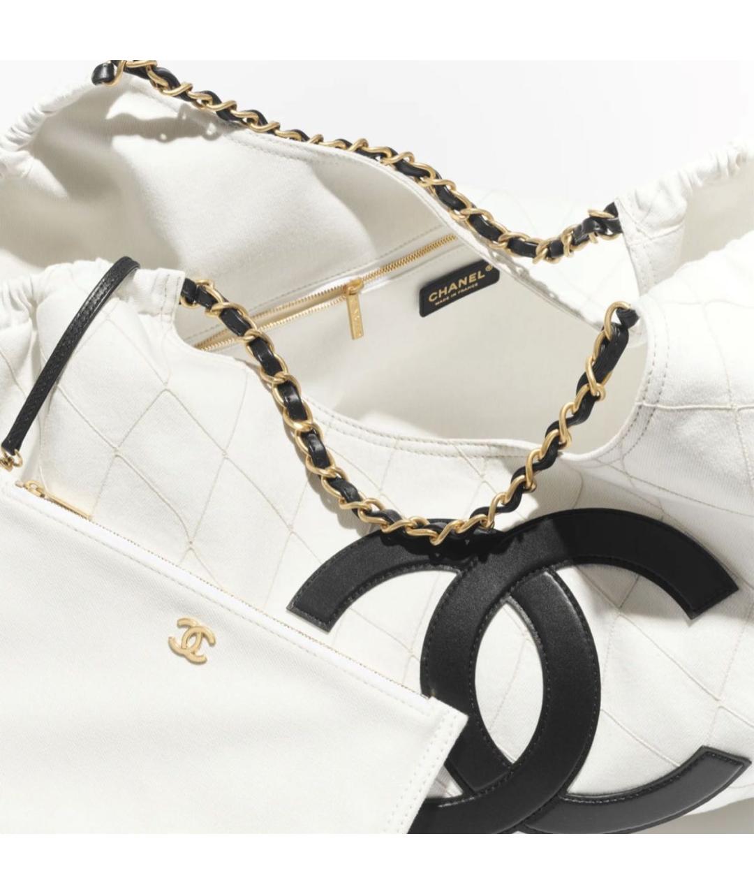 CHANEL Белая кожаная сумка тоут, фото 7