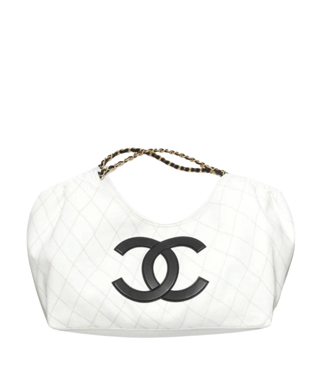CHANEL Белая кожаная сумка тоут, фото 1