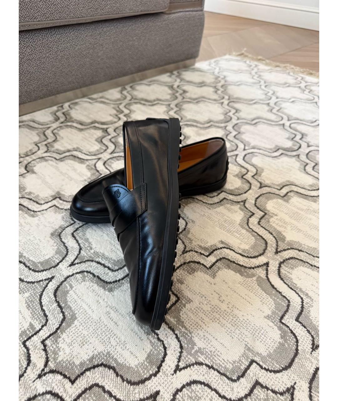 TOD'S Черные кожаные лоферы, фото 9