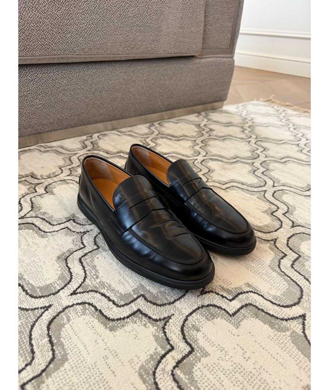 TOD'S Черные кожаные лоферы, фото 2