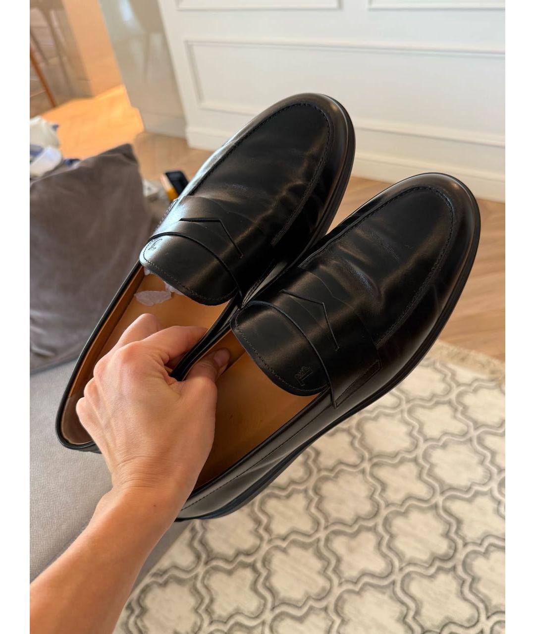 TOD'S Черные кожаные лоферы, фото 4