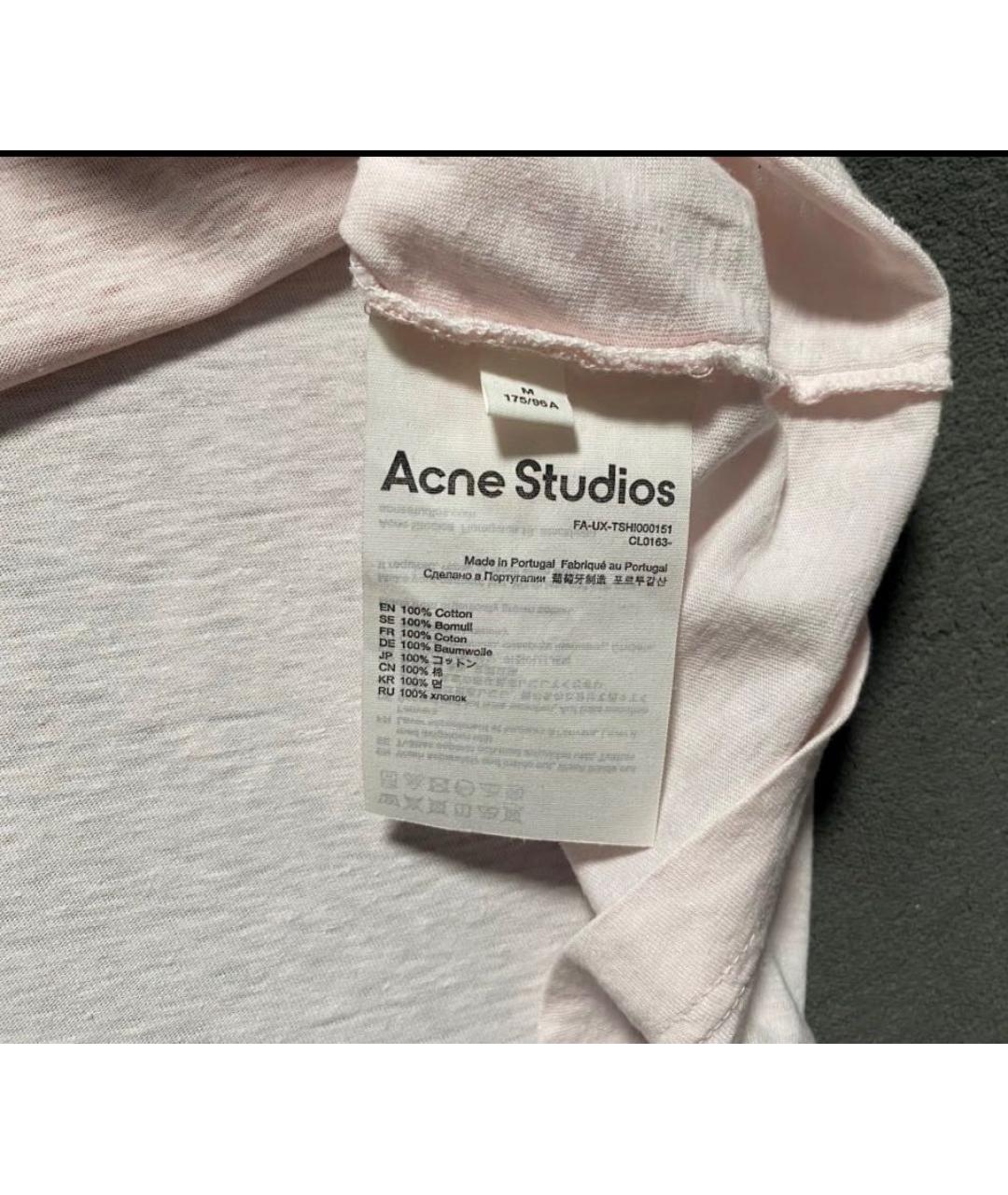 ACNE STUDIOS Розовая хлопковая футболка, фото 7