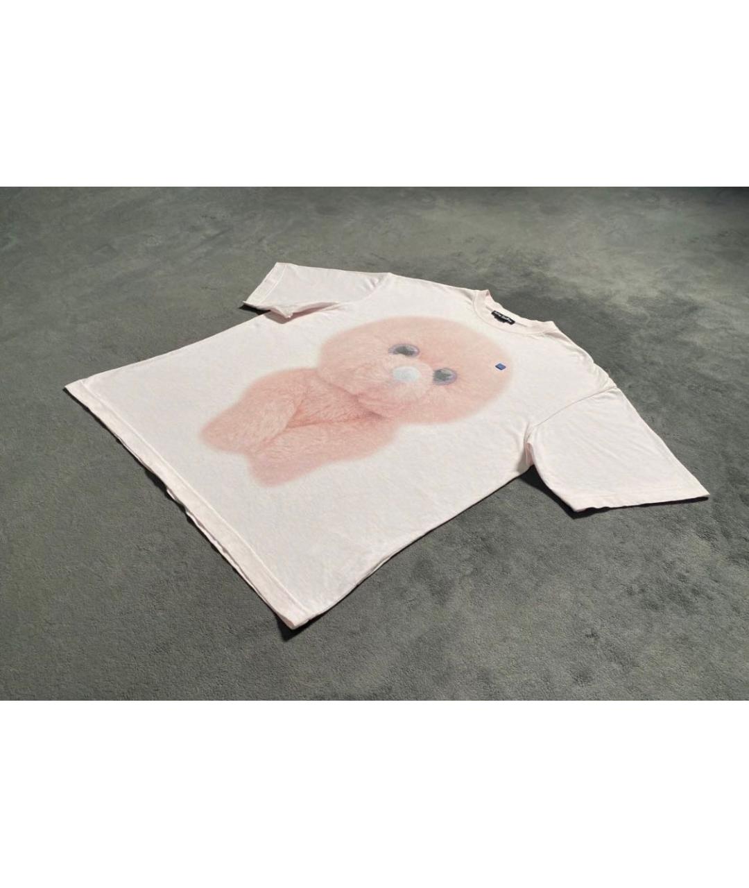 ACNE STUDIOS Розовая хлопковая футболка, фото 2