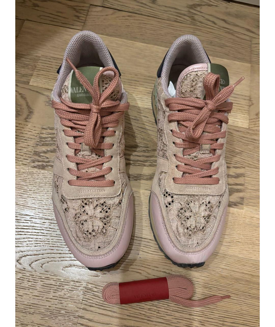 VALENTINO Розовые кожаные кроссовки, фото 2