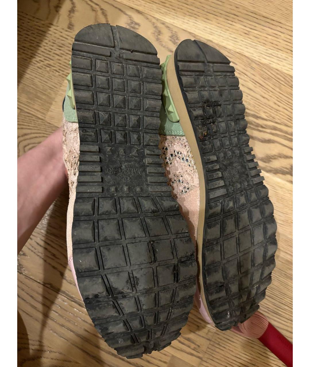 VALENTINO Розовые кожаные кроссовки, фото 5