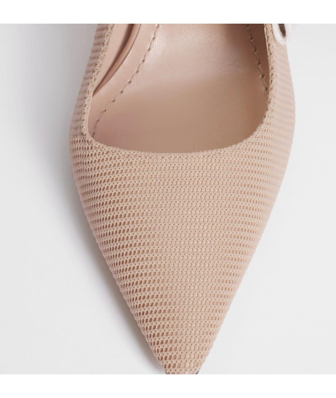 CHRISTIAN DIOR Бежевые текстильные туфли, фото 3
