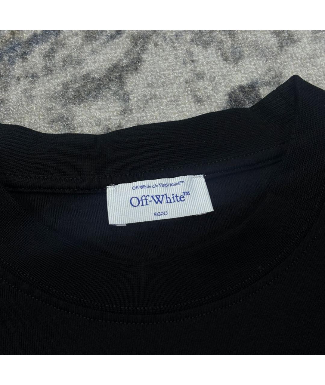 OFF-WHITE Черная хлопковая футболка, фото 3