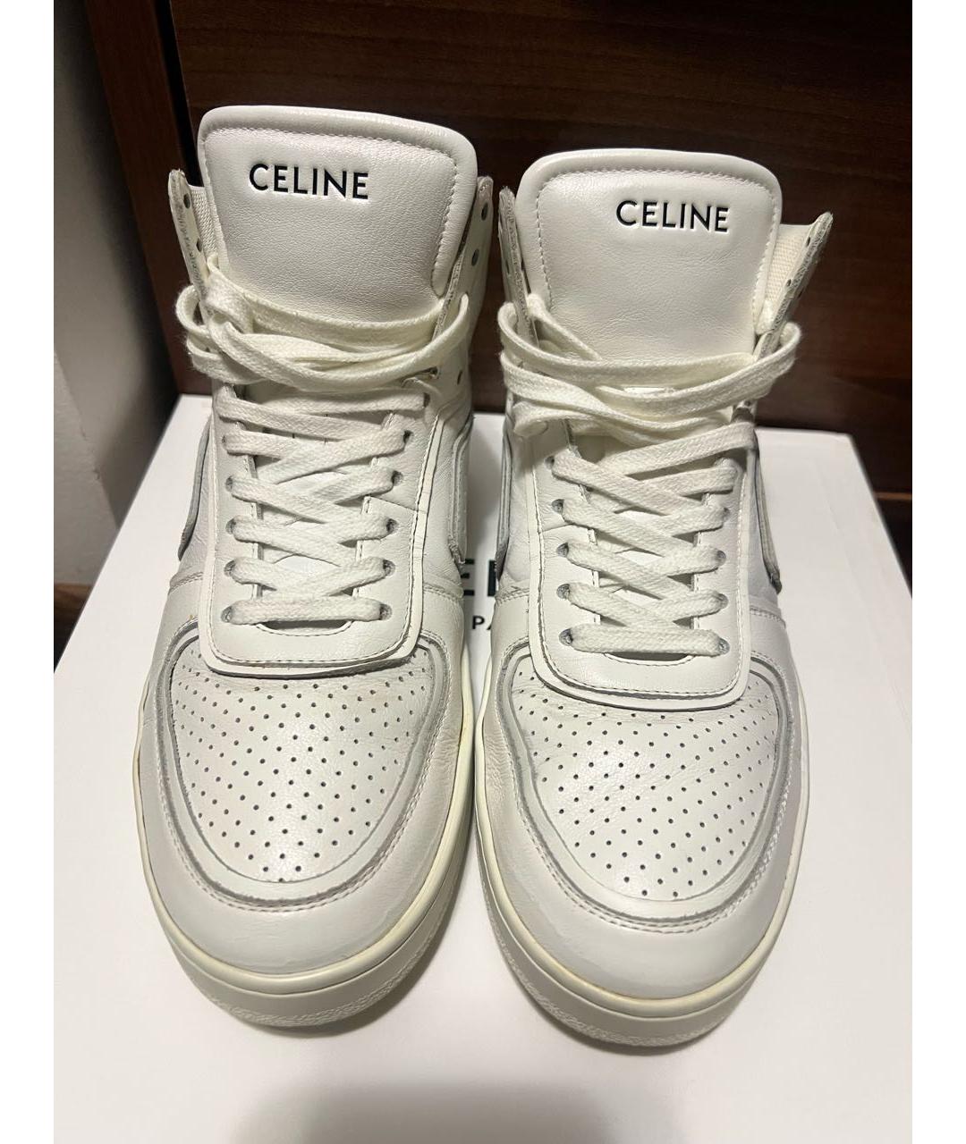CELINE Белые кожаные кроссовки, фото 2