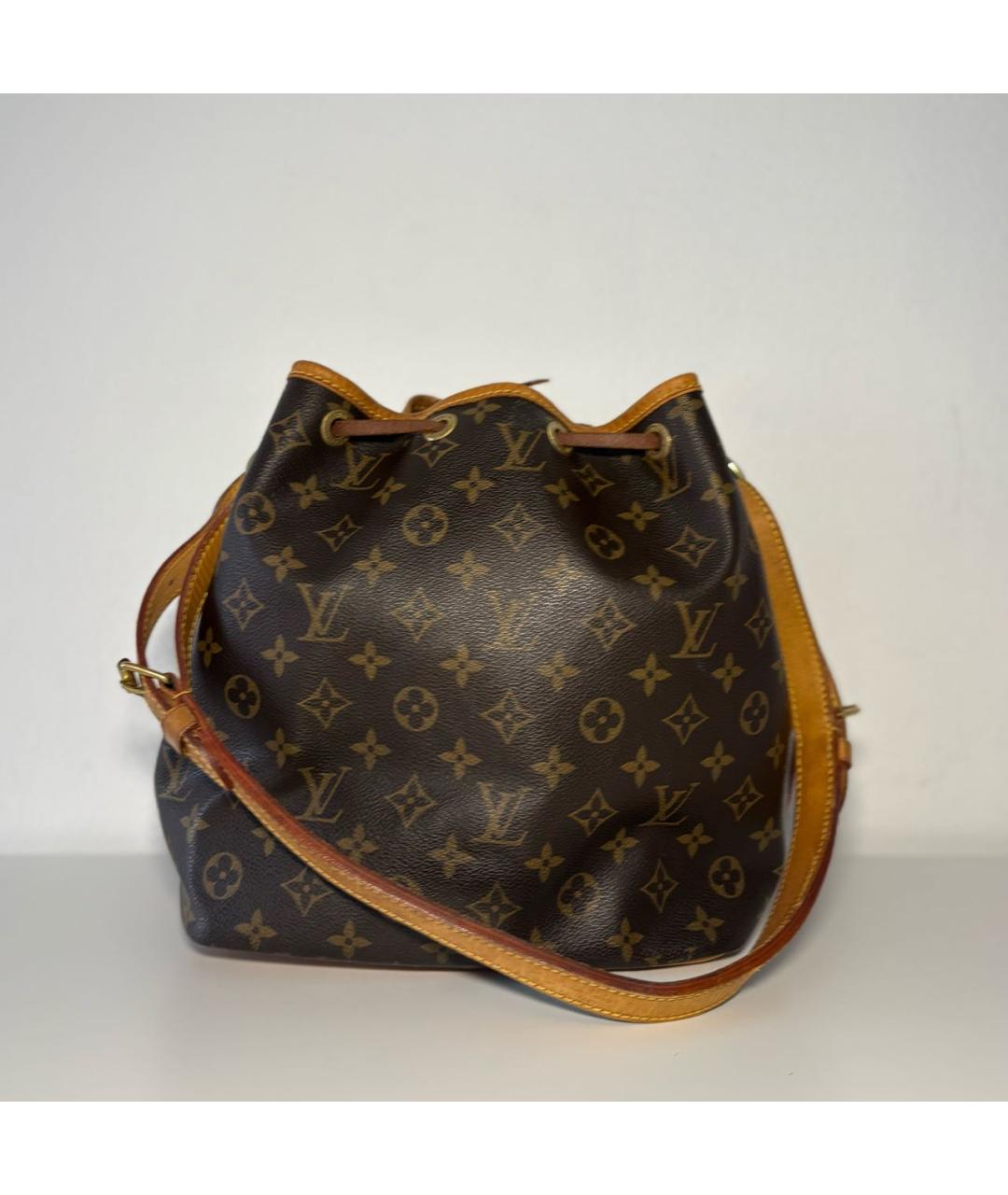 LOUIS VUITTON Коричневая кожаная сумка через плечо, фото 3
