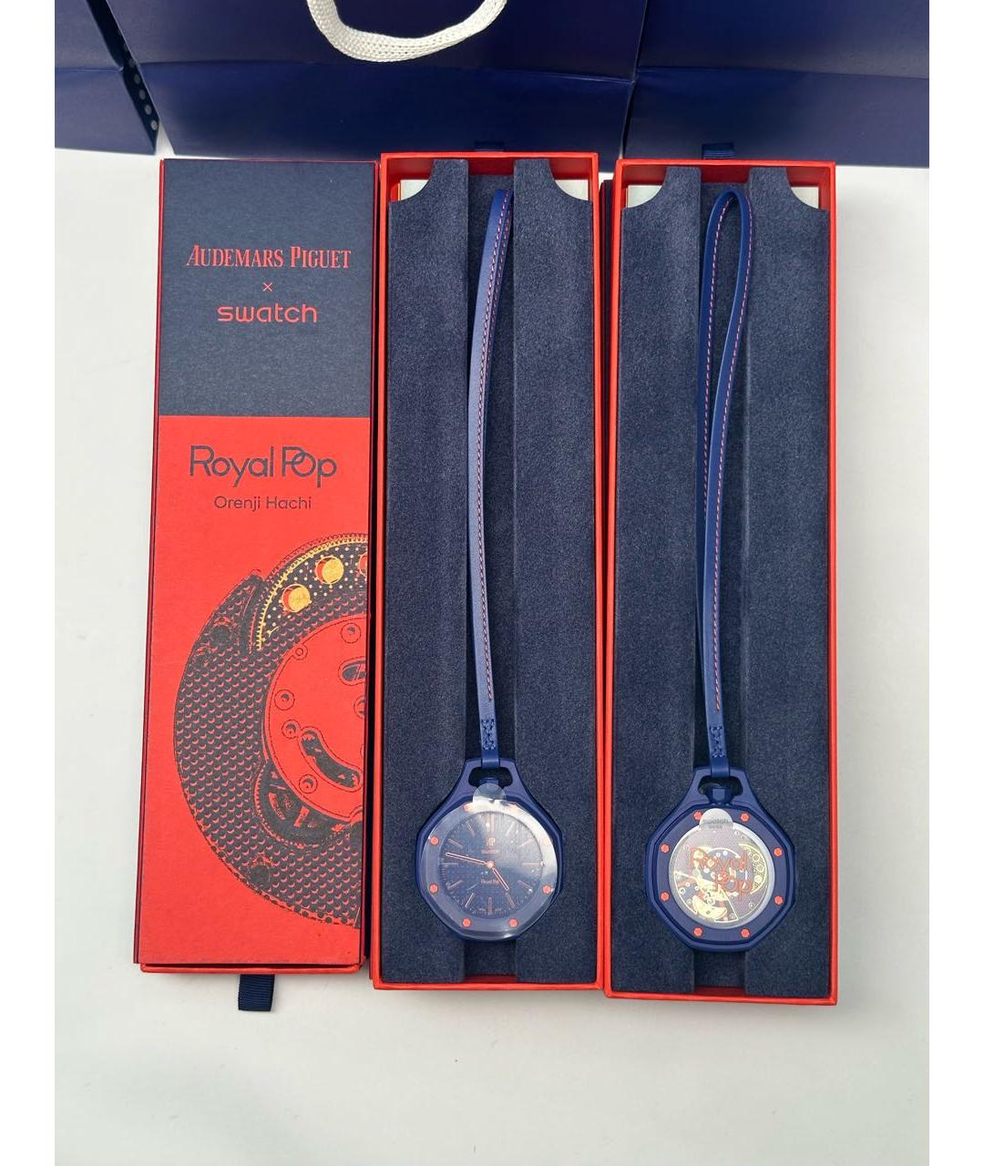 Swatch Темно-синие керамические часы, фото 6