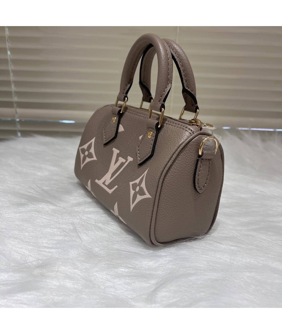 LOUIS VUITTON Серая кожаная сумка с короткими ручками, фото 4