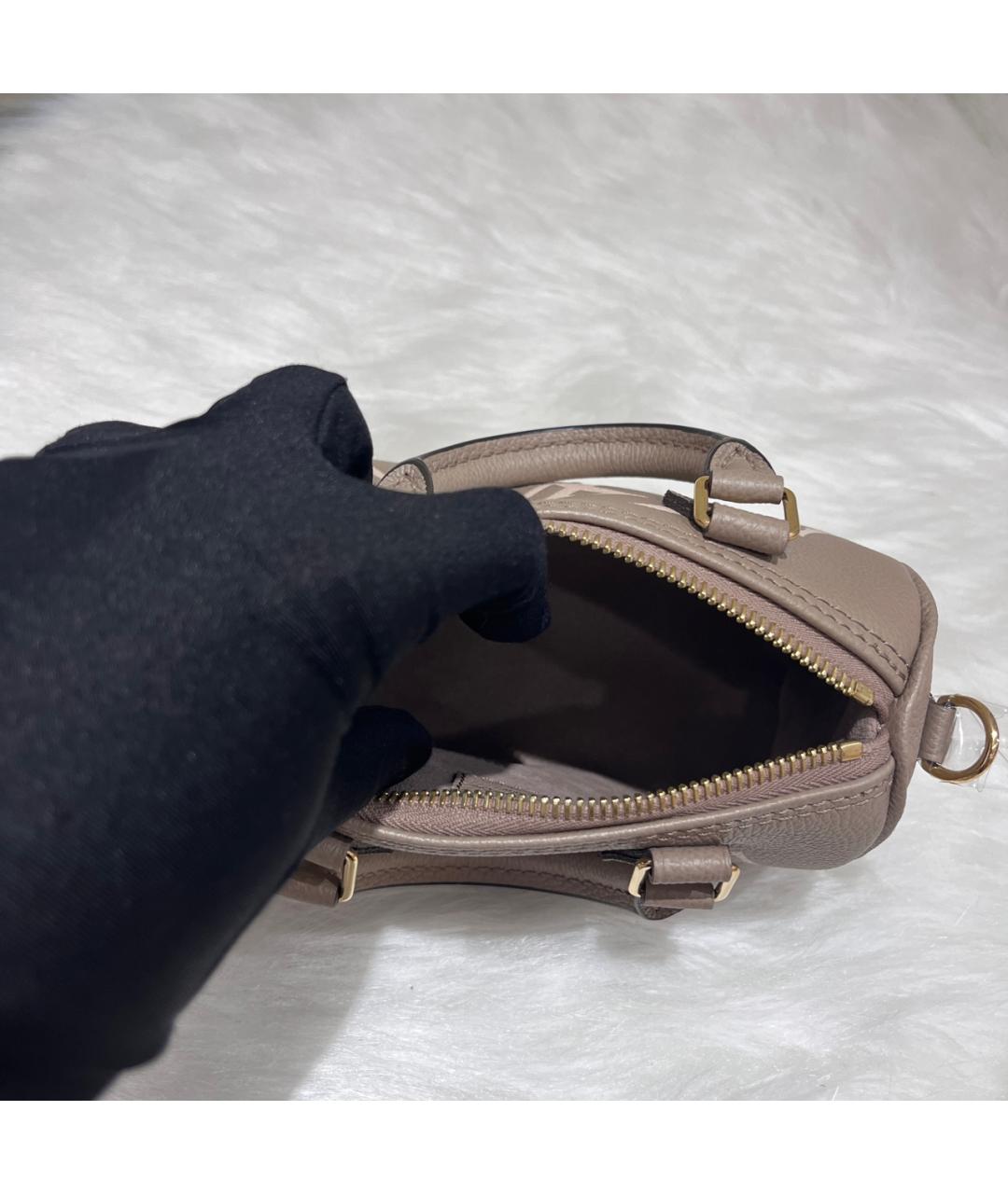 LOUIS VUITTON Серая кожаная сумка с короткими ручками, фото 6