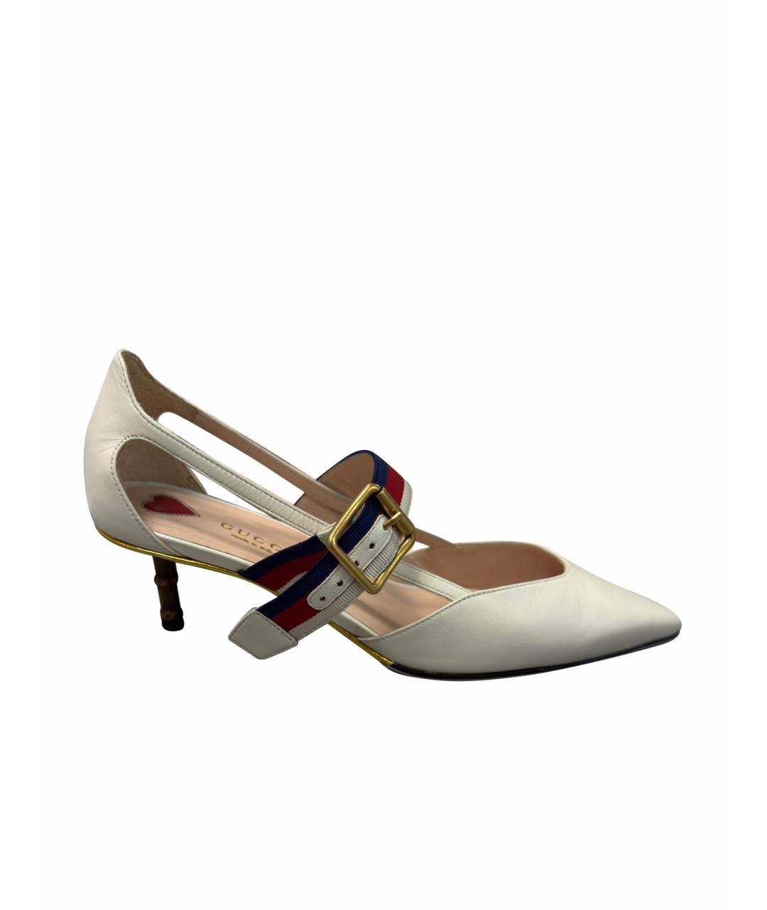 GUCCI Белые кожаные туфли, фото 1