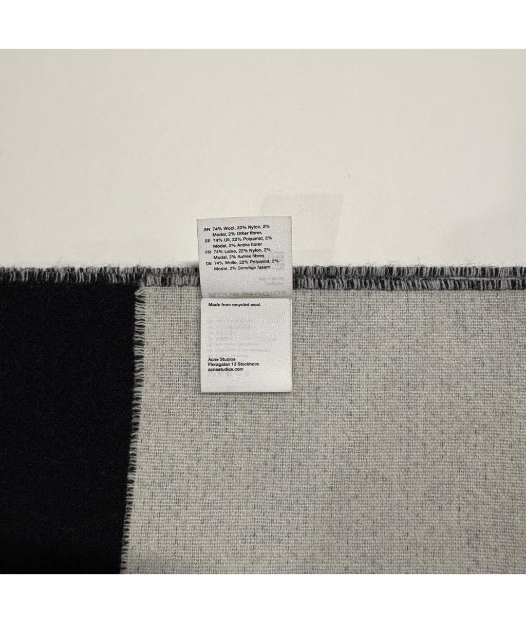 ACNE STUDIOS Черный шерстяной шарф, фото 5