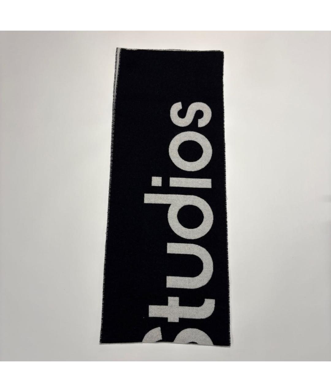 ACNE STUDIOS Черный шерстяной шарф, фото 3