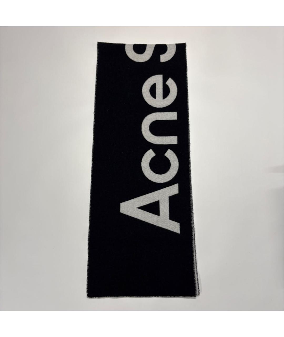 ACNE STUDIOS Черный шерстяной шарф, фото 2