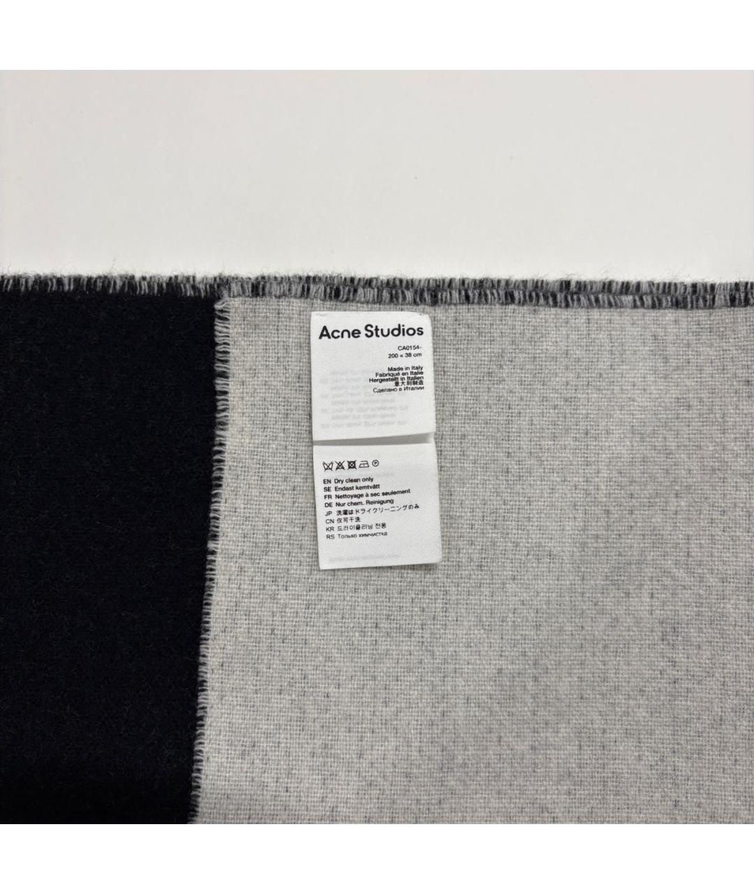 ACNE STUDIOS Черный шерстяной шарф, фото 4