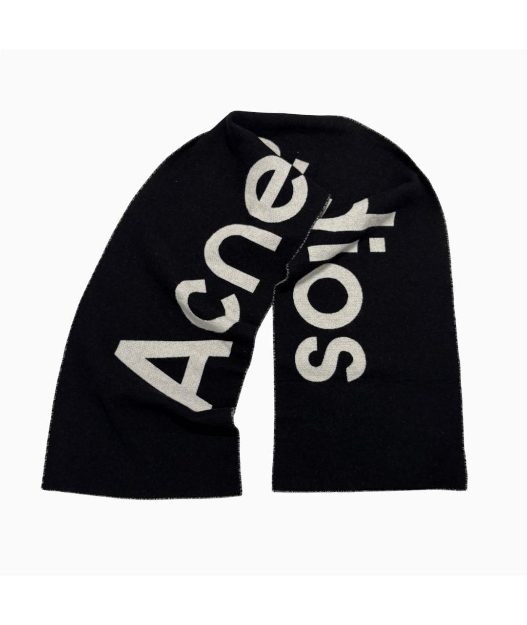 ACNE STUDIOS Черный шерстяной шарф, фото 6