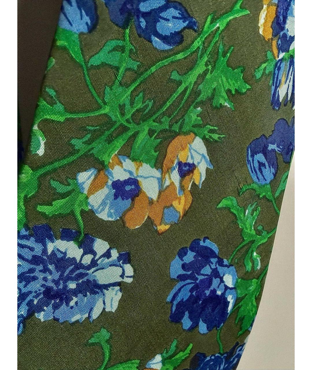 KENZO Хаки шелковый галстук, фото 4