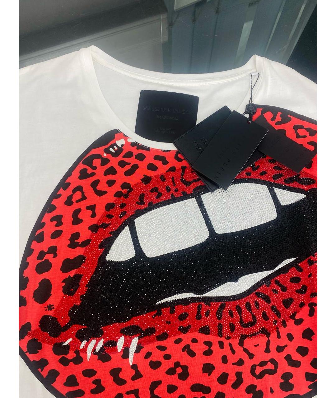 PHILIPP PLEIN Белая хлопковая футболка, фото 3