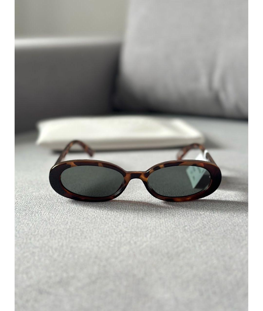 LE SPECS Коричневые пластиковые солнцезащитные очки, фото 3