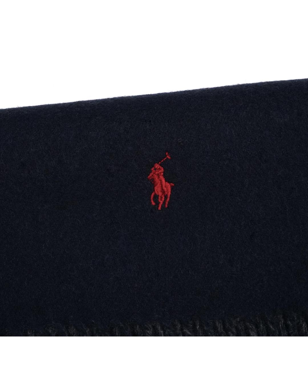 POLO RALPH LAUREN Темно-синий шерстяной шарф, фото 2