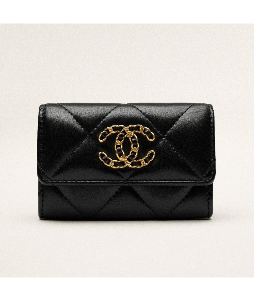 CHANEL Черный кожаный кошелек, фото 9
