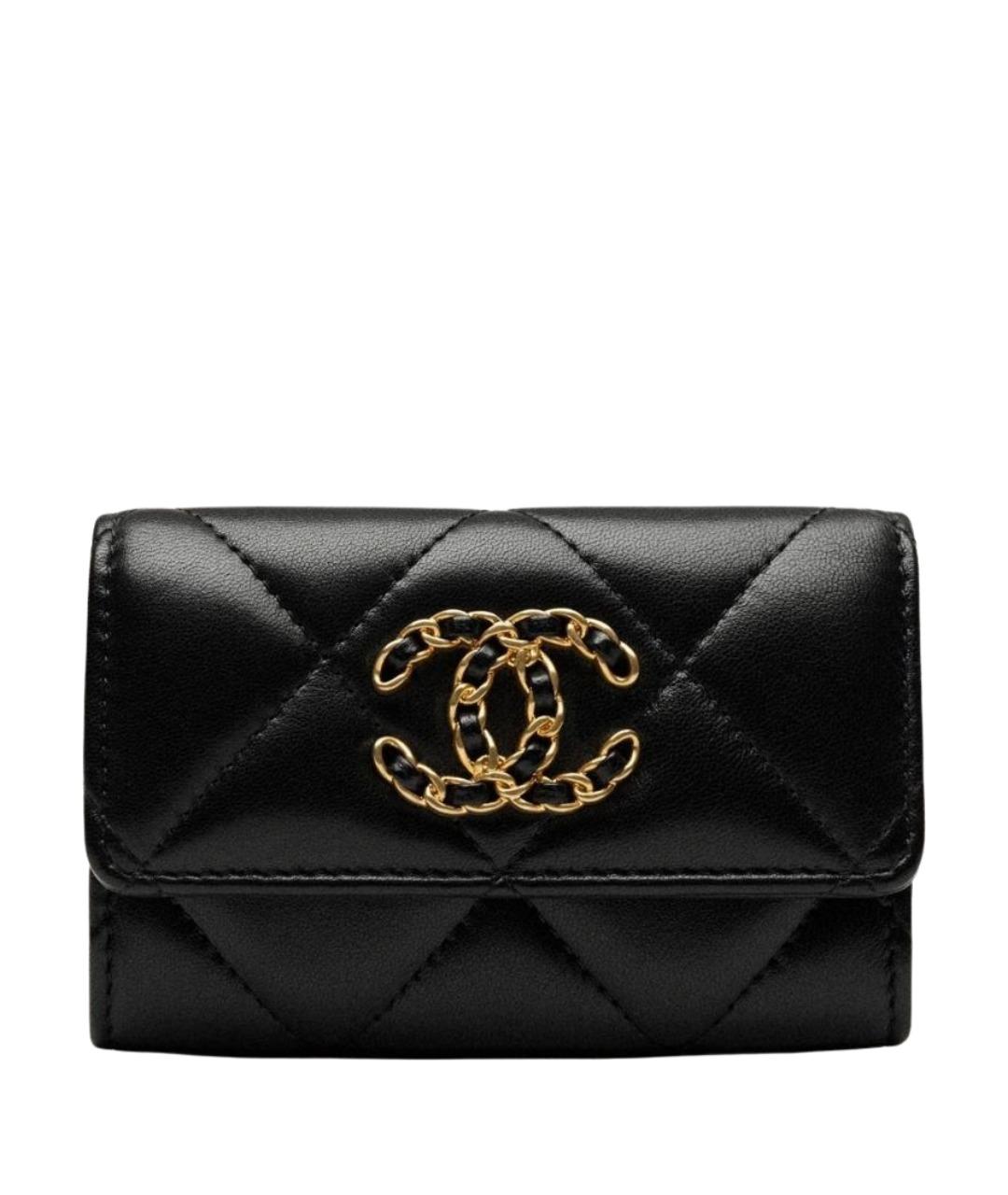 CHANEL Черный кожаный кошелек, фото 1