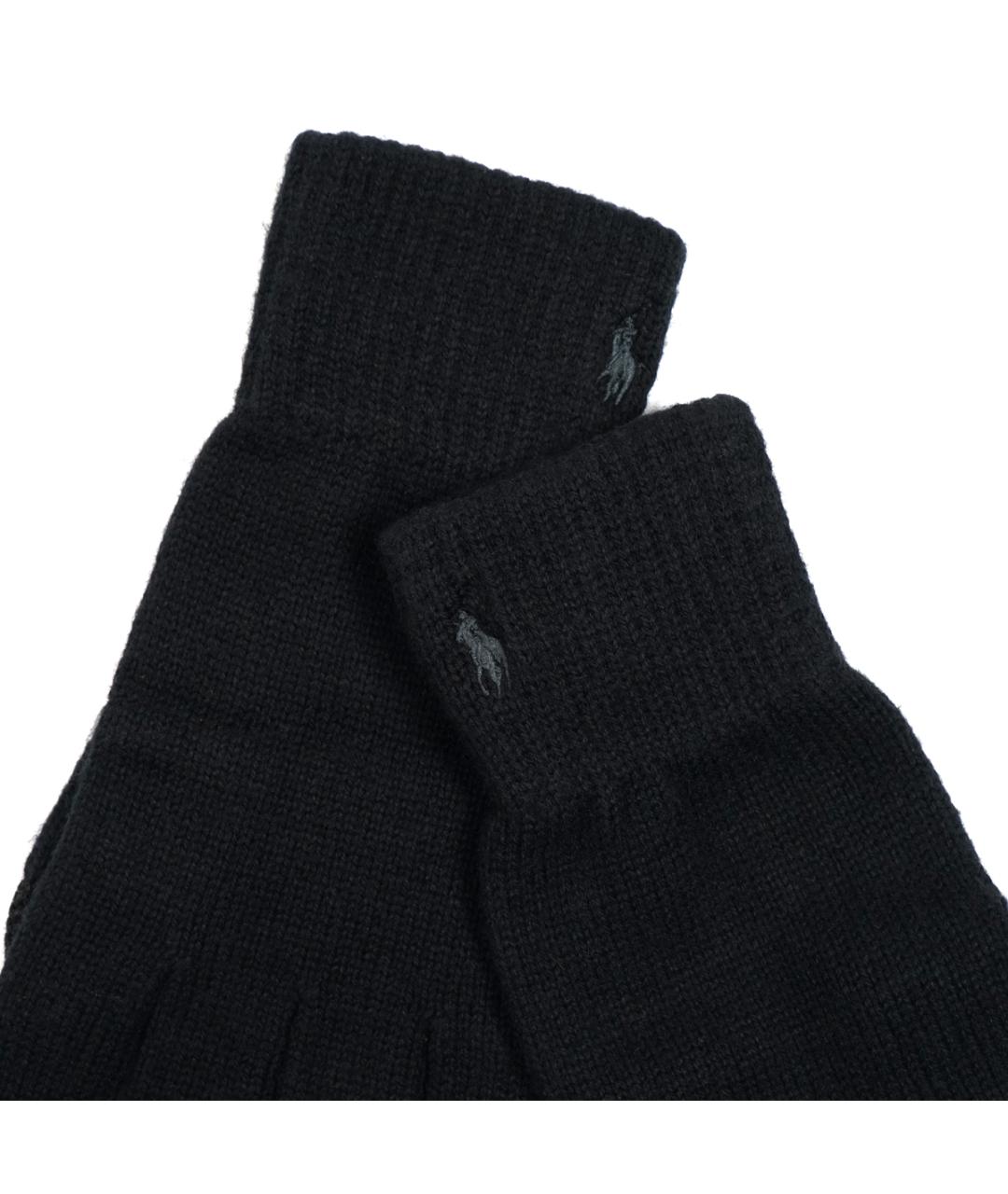 POLO RALPH LAUREN Черные шерстяные перчатки, фото 3