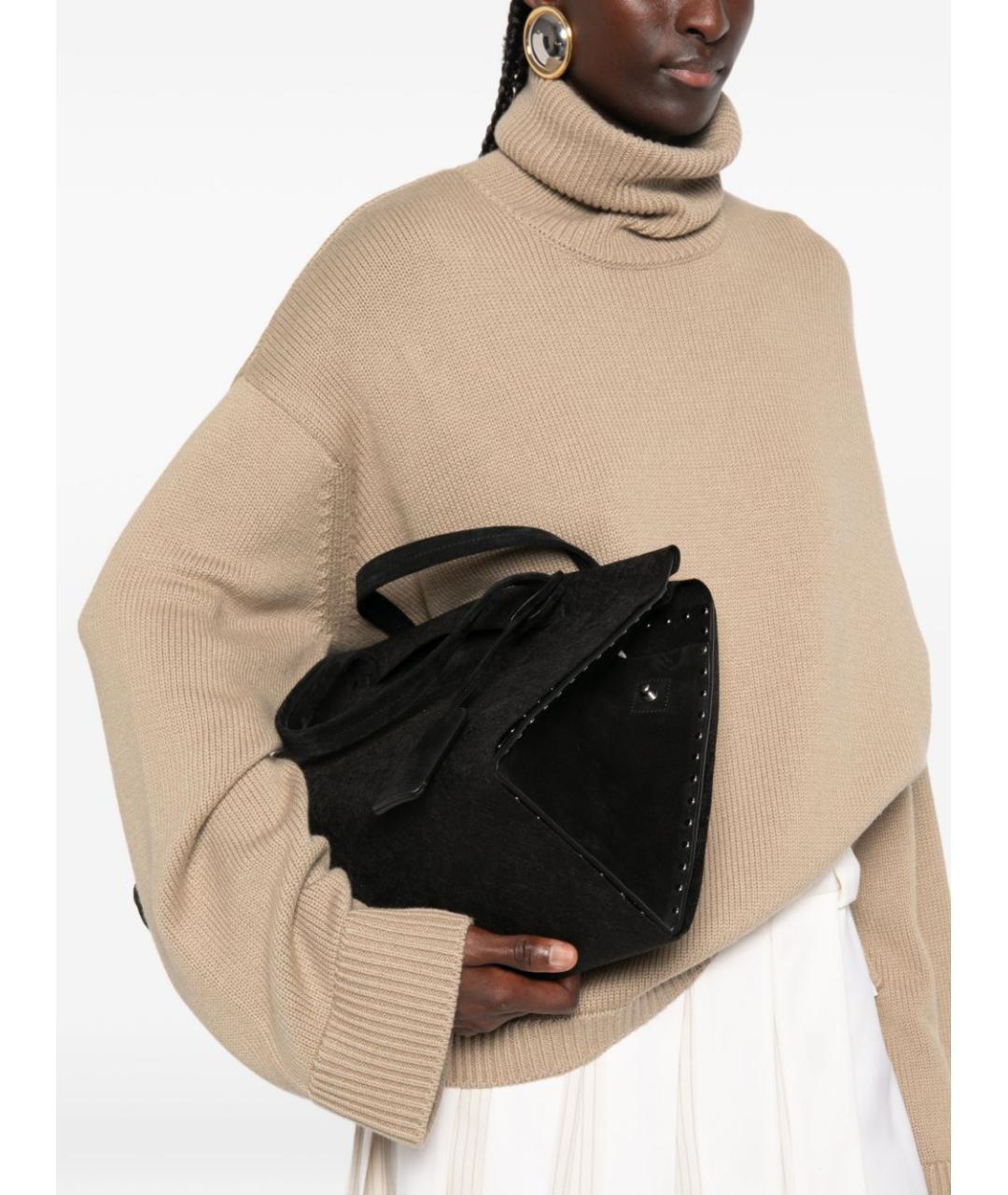 PHOEBE PHILO Черная замшевая сумка тоут, фото 4