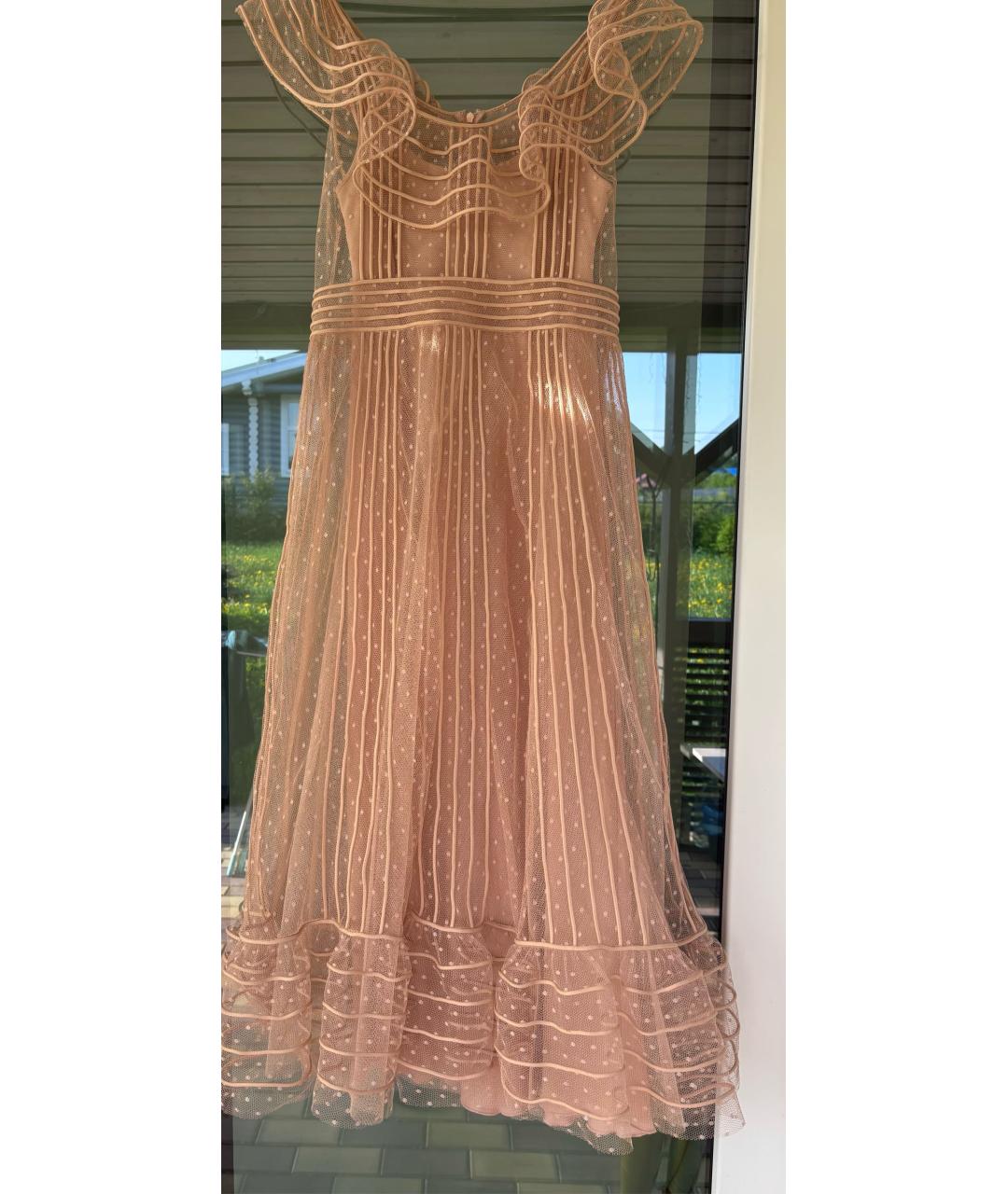 RED VALENTINO Розовое полиэстеровое вечернее платье, фото 9
