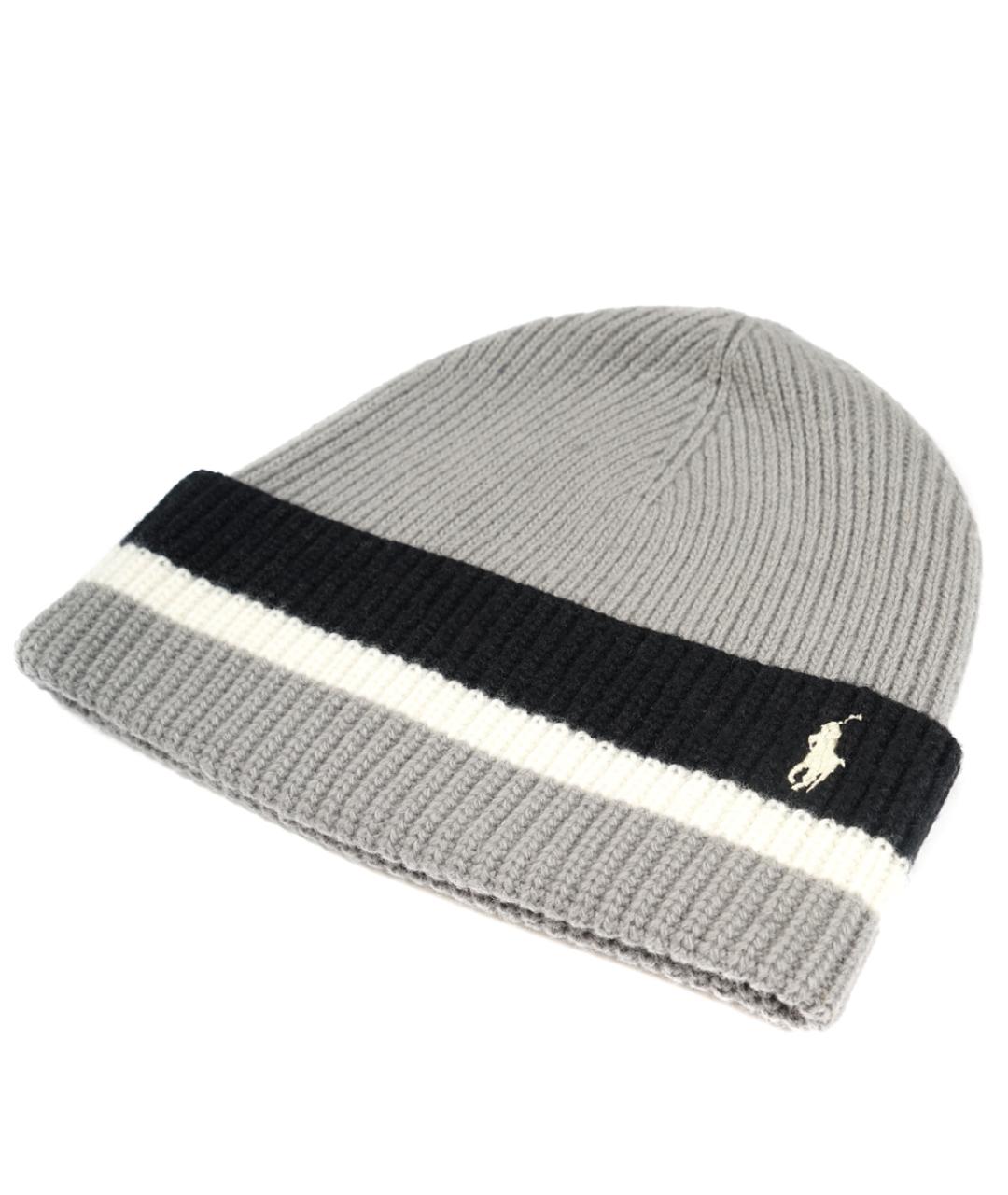 POLO RALPH LAUREN Серая шерстяная шапка, фото 2