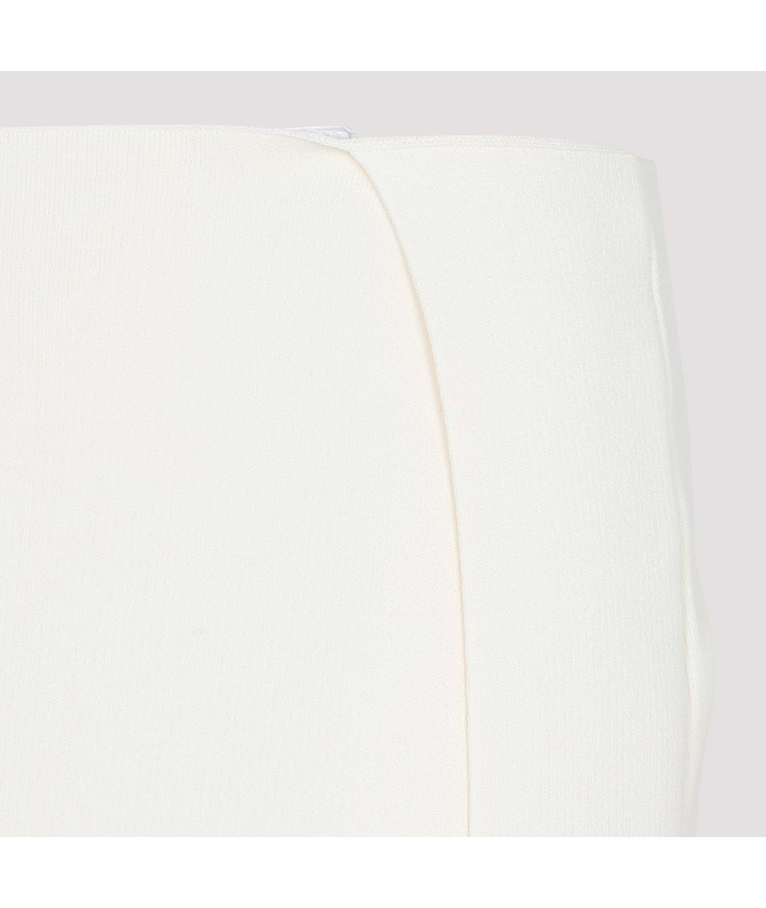 JIL SANDER Белая вискозная юбка миди, фото 4