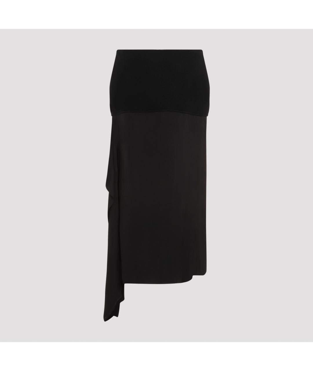 JIL SANDER Черная шерстяная юбка миди, фото 2