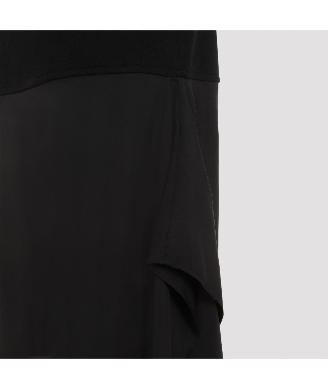 JIL SANDER Черная шерстяная юбка миди, фото 3