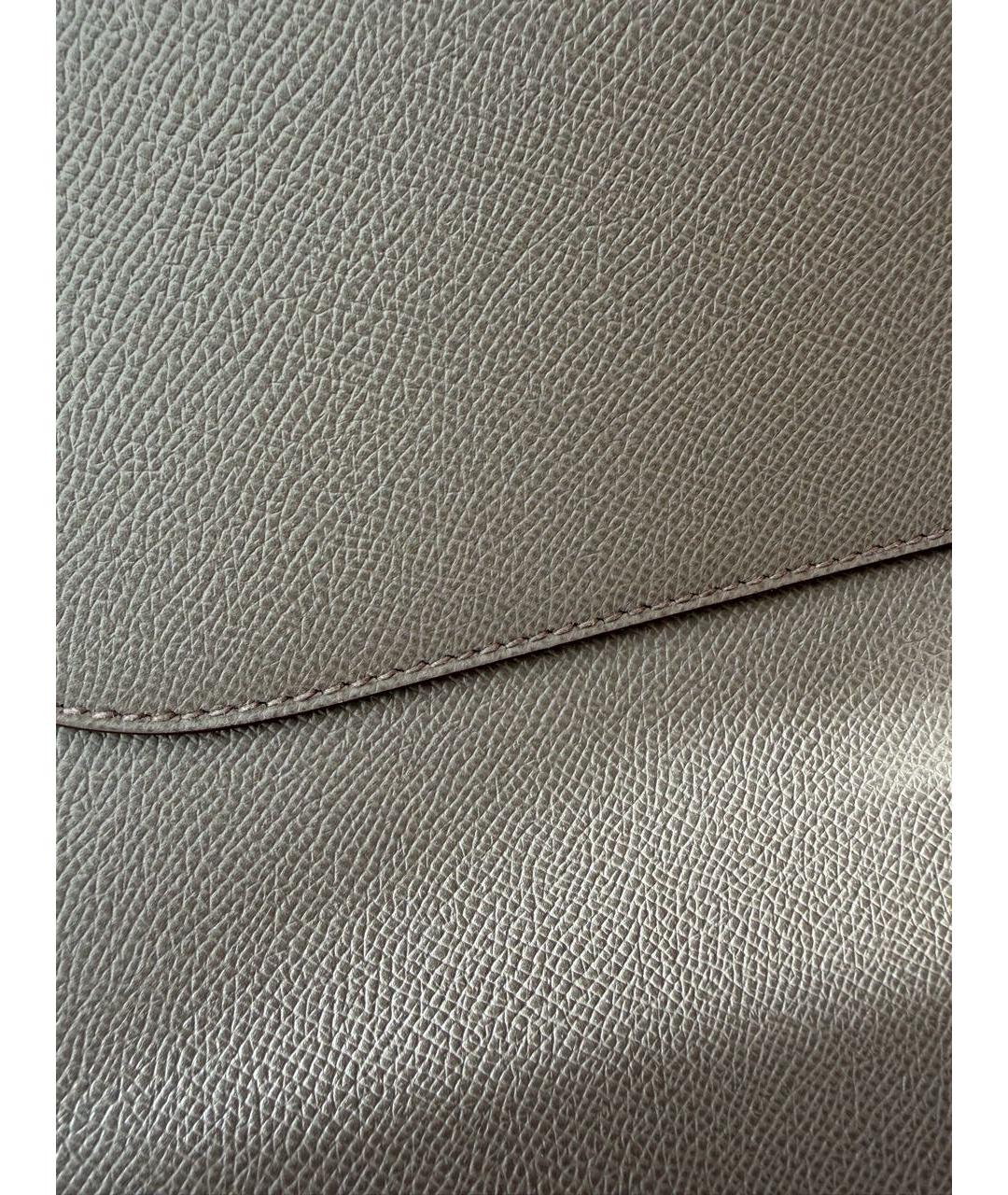 HERMES Антрацитовый кожаный портфель, фото 6