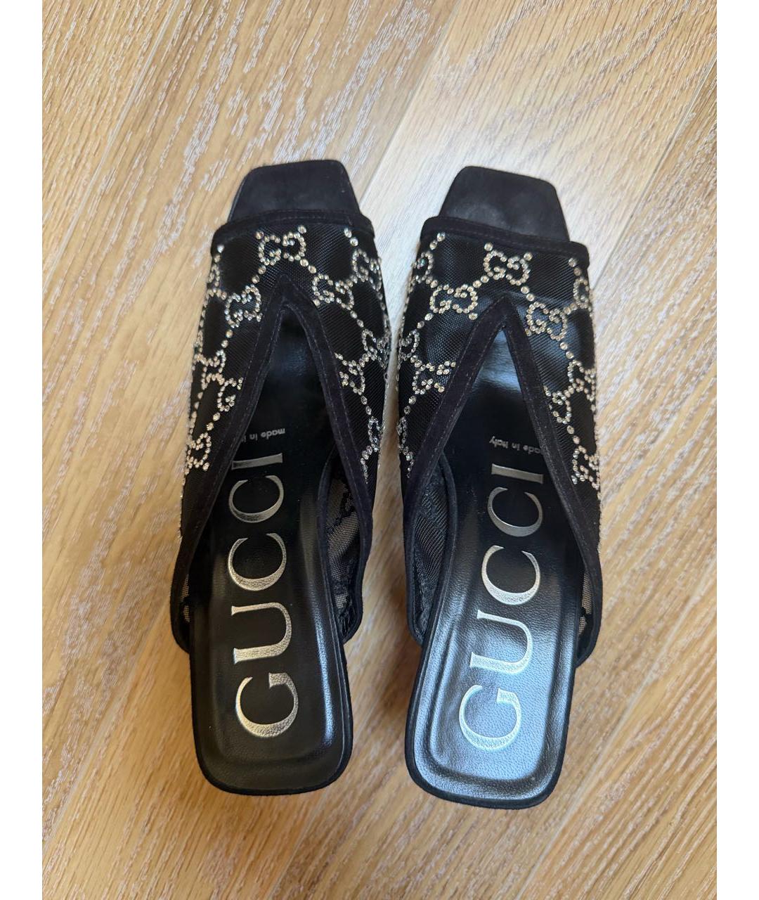 GUCCI Черные синтетические сандалии, фото 5