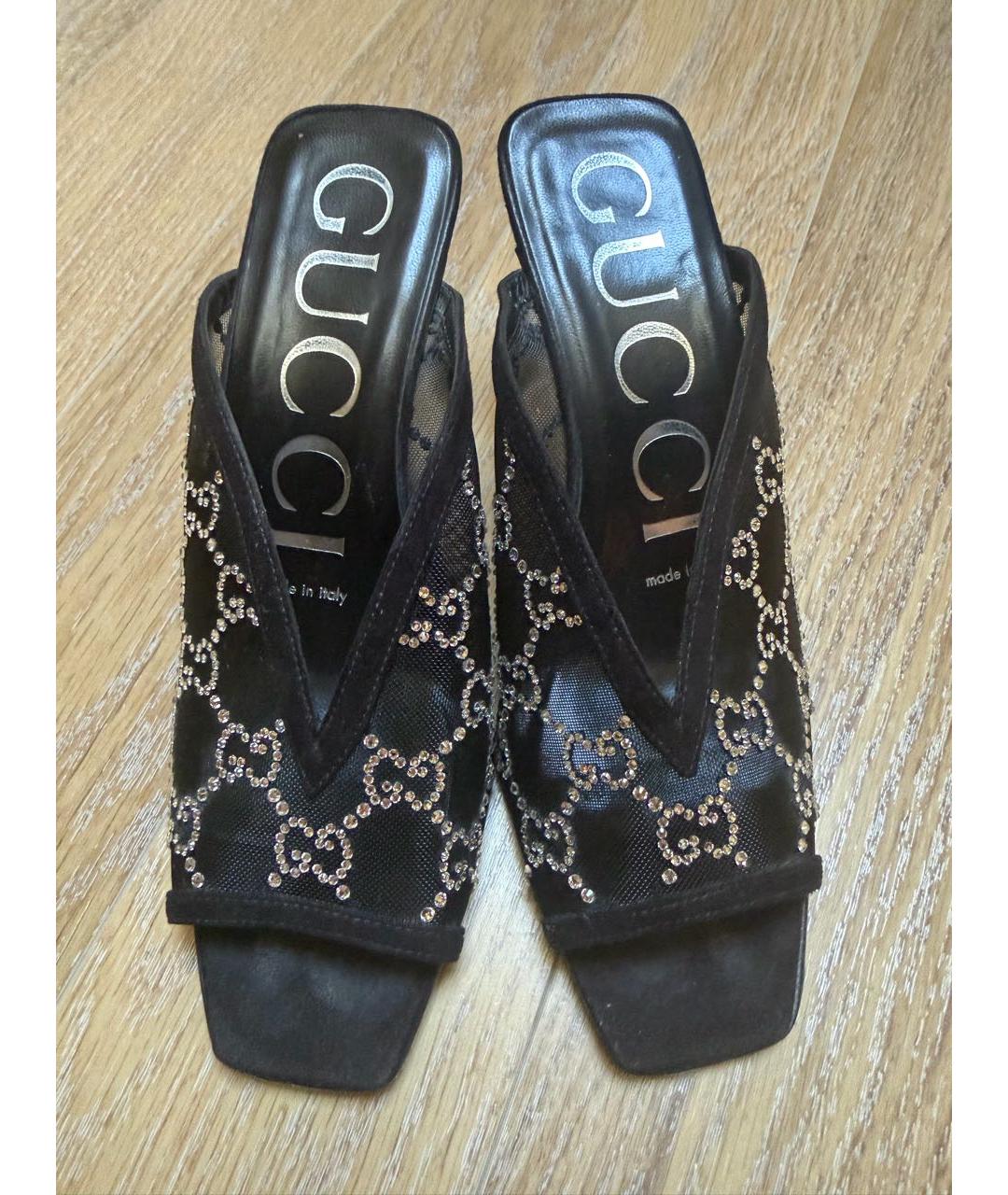 GUCCI Черные синтетические сандалии, фото 7