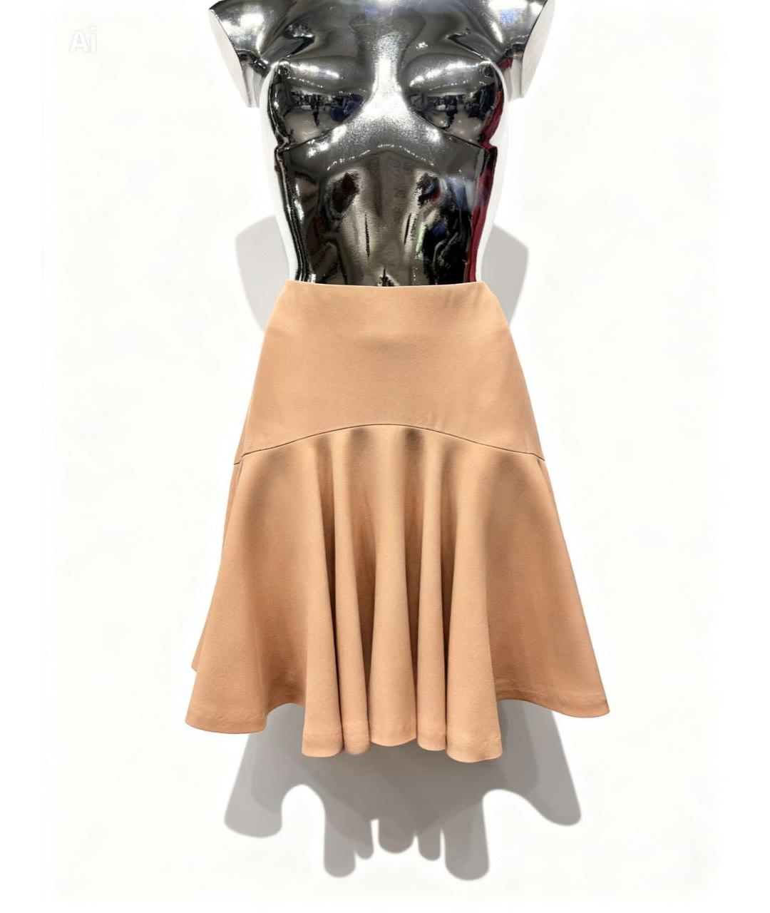 ALEXANDER MCQUEEN Бежевая вискозная юбка мини, фото 6