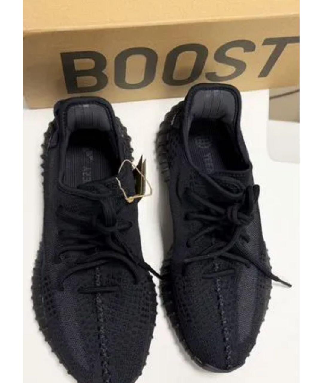 ADIDAS YEEZY Черные текстильные высокие кроссовки / кеды, фото 2