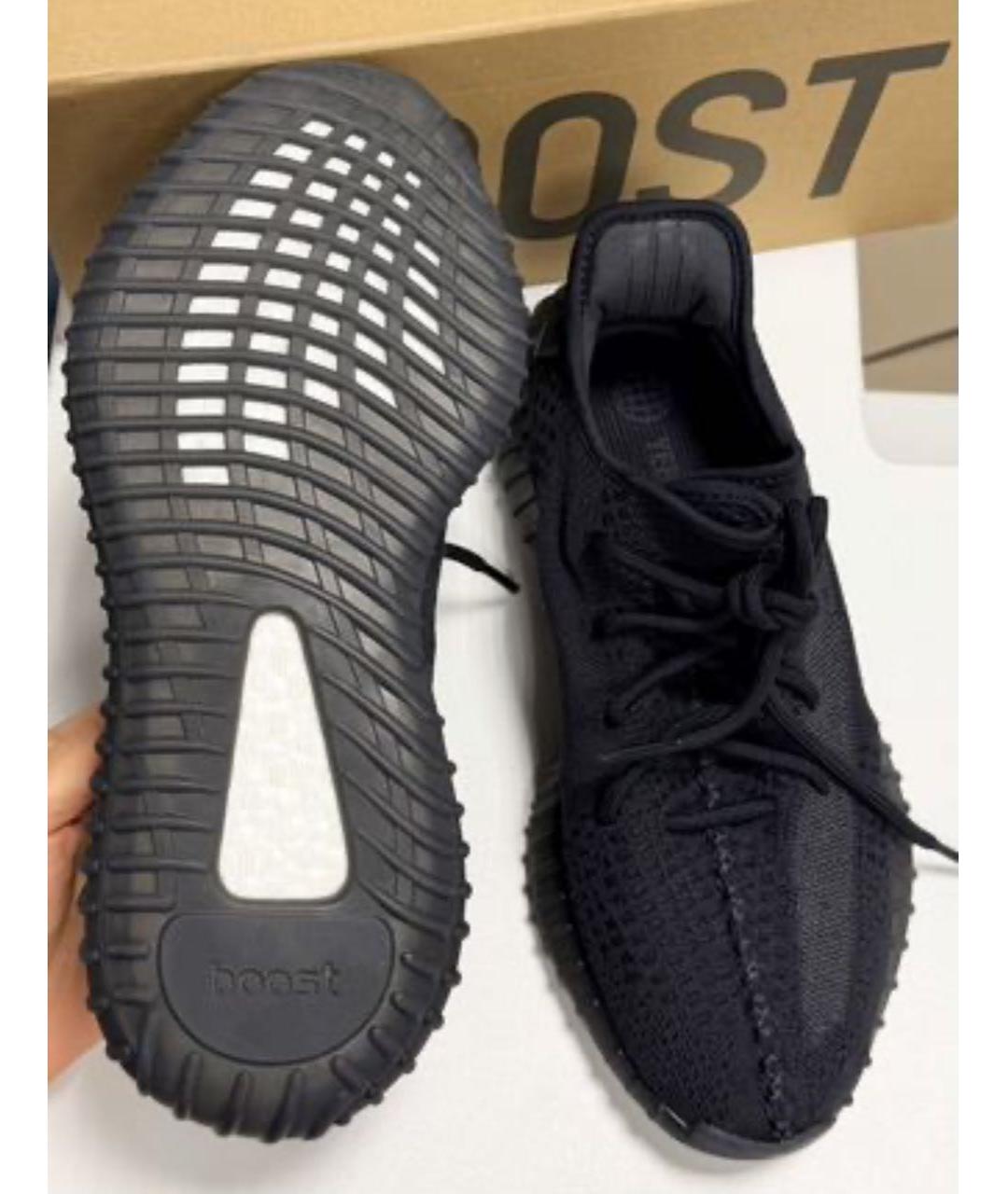 ADIDAS YEEZY Черные текстильные высокие кроссовки / кеды, фото 3