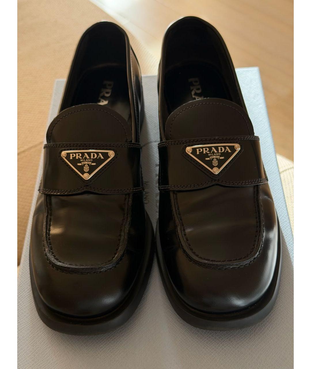 PRADA Черные кожаные лоферы, фото 3