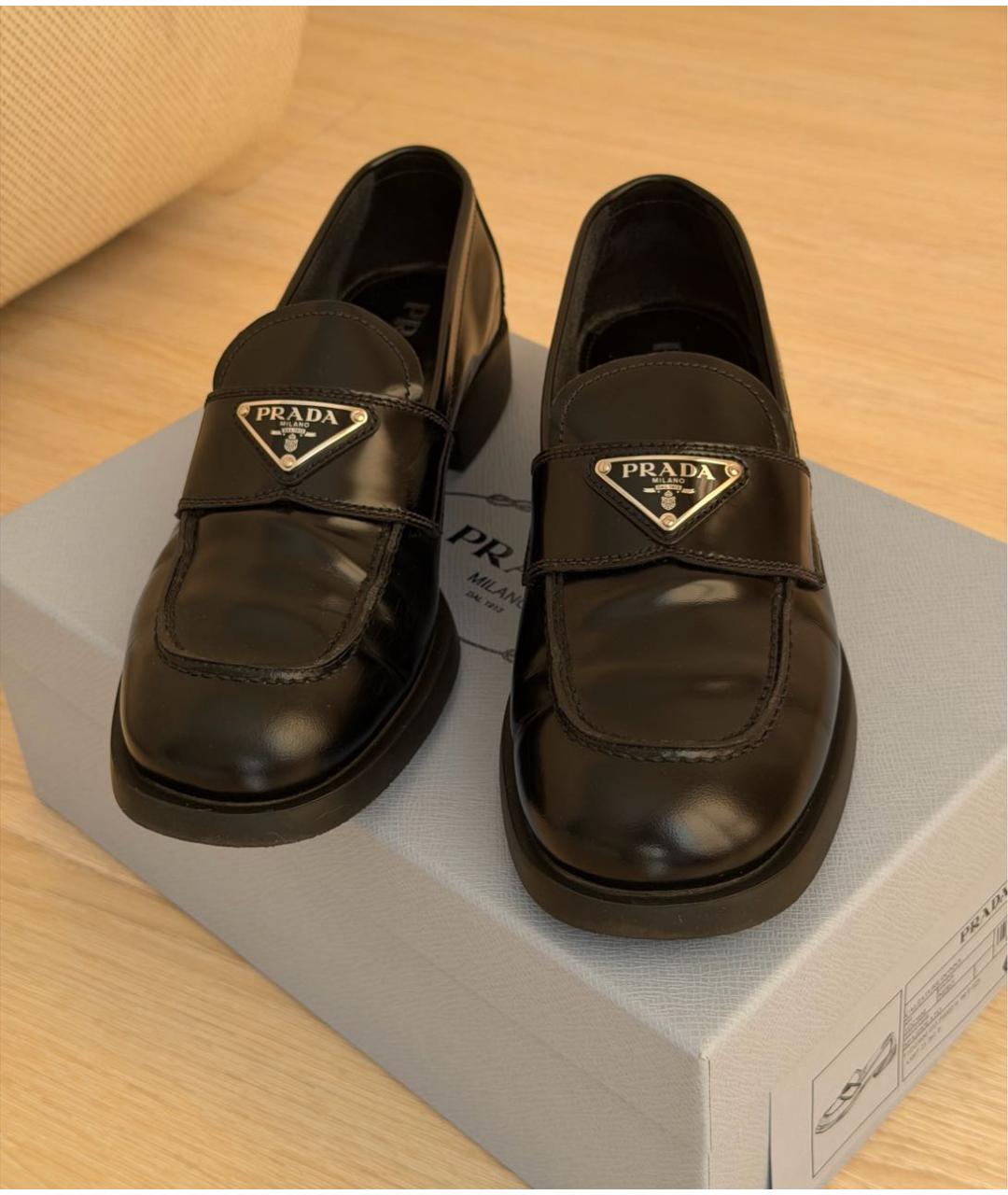 PRADA Черные кожаные лоферы, фото 2